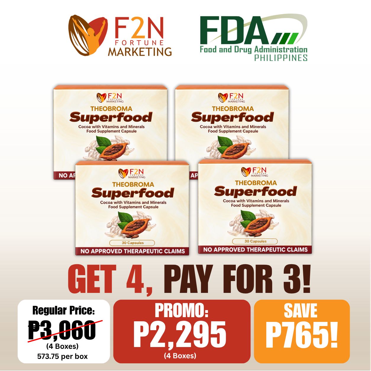 GET 4, PAY FOR 3! Theobroma Superfood CAPSULE
