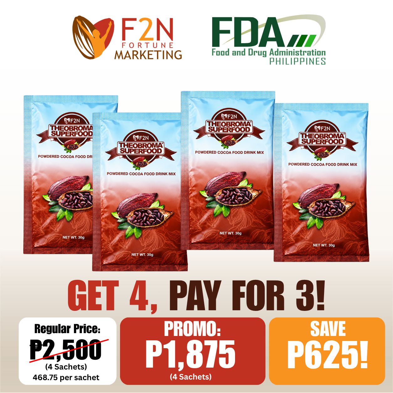 GET 4, PAY FOR 3! Theobroma Superfood SACHET